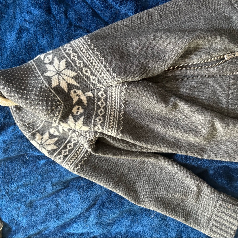 Kooples Patterned Zip-Up Sweater - Picture 2 of 4
